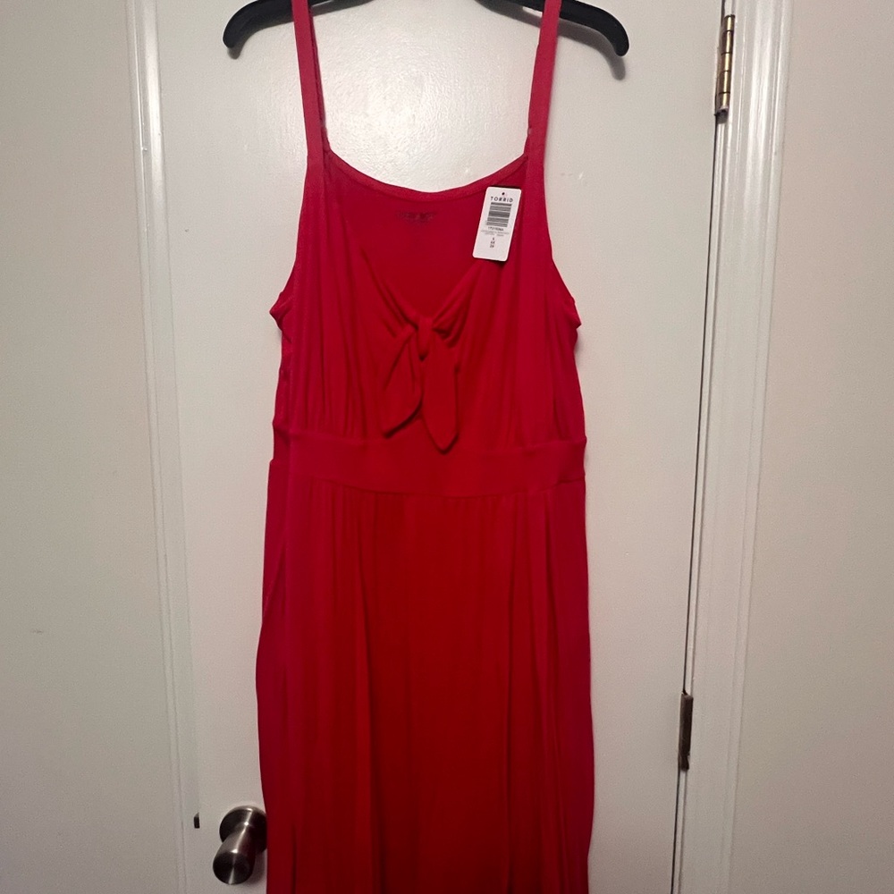 Torrid Vibrant Pink Midi Dress